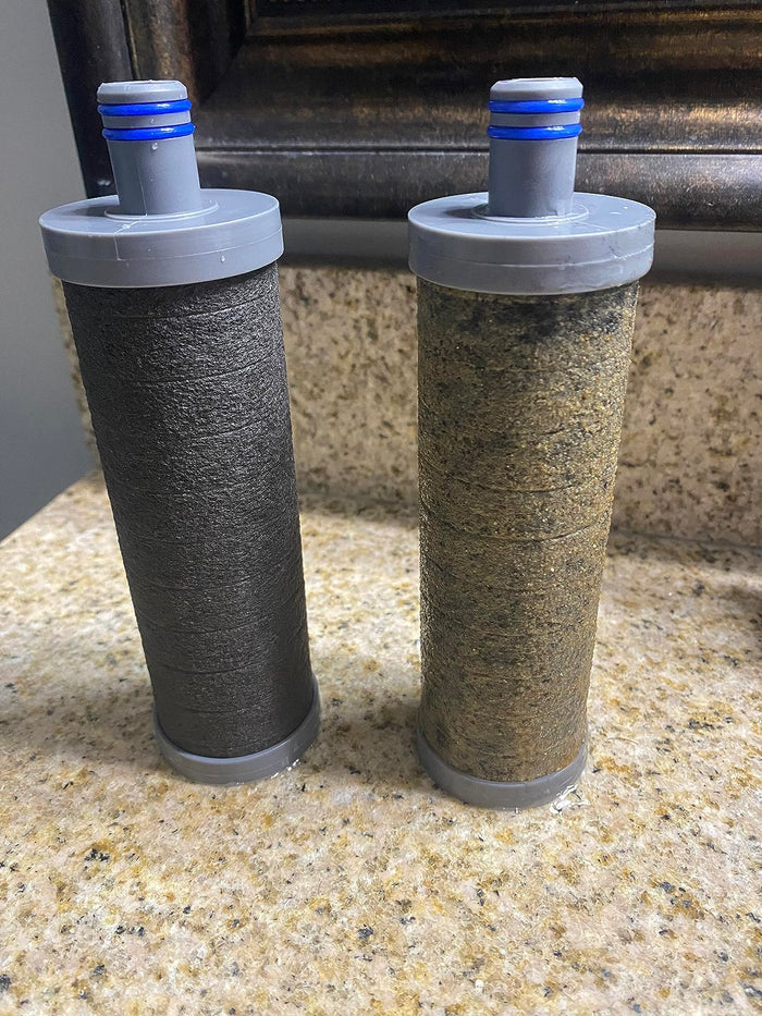 Customer photo of a new cartridge next to a used one