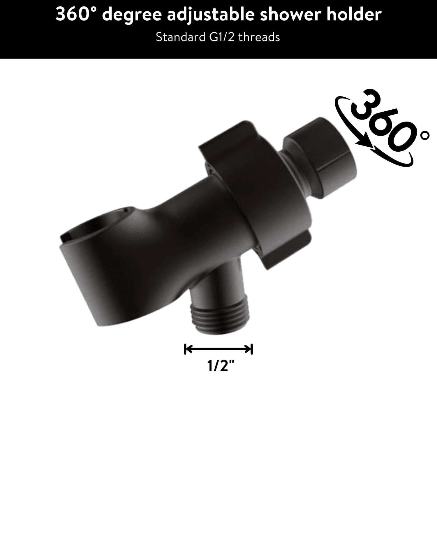 AquaYouth Stainless Steel Shower Hose with Adjustable Shower Arm Holder.